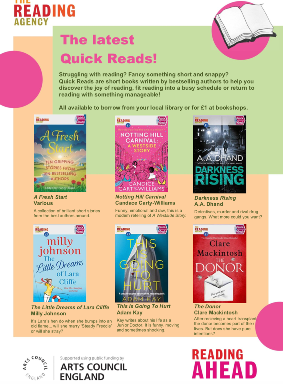 The latest Quick Reads! The Reading Agency